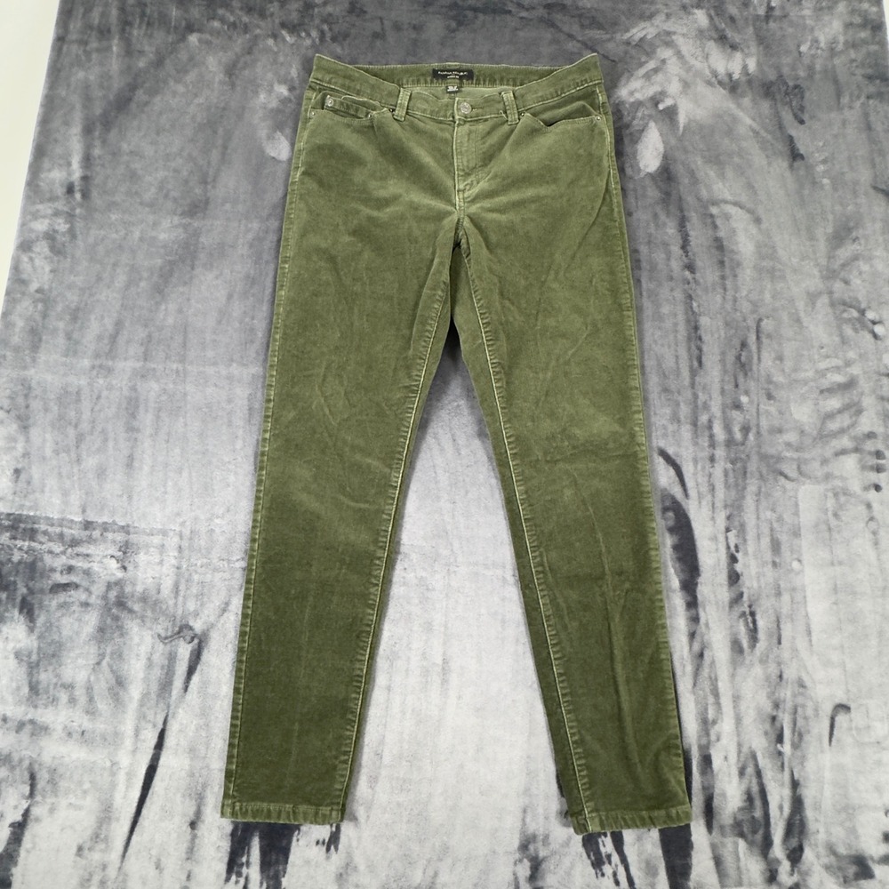 Banana Republic Corduroy‎ Pants Womens 30/10 Green Skinny Fit Stretch 2788